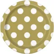 talerzyki papierowe kropki zlote 18 cm 8 szt