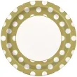 talerzyki papierowe kropki zlote 23 cm 8 szt
