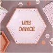 talerzyki papierowe lets dance glitz glamour rozowo zlote neviti 20 cm 8 szt