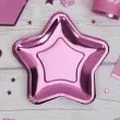 talerzyki papierowe little star pink metaliczny neviti 18 cm 8 szt