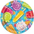 talerzyki papierowe lody na patyku unique 23 cm 8 szt