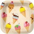 talerzyki papierowe lody w wafelku kwadratowe paw 23 x 23 cm 10 szt