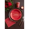 talerzyki papierowe merry christmas czerwony santex 22 cm 10 szt