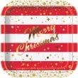 talerzyki papierowe merry christmas unique 23 cm 8 szt