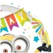 talerzyki papierowe minionki hurra amscan 23 cm 8 szt