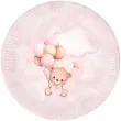 talerzyki papierowe misie z balonikami rozowy jasny congee 18 cm 6 szt