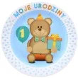 talerzyki papierowe moje 1 urodziny blekitne 18 cm 6 szt