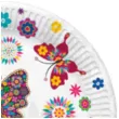 talerzyki papierowe motyle kwiaty mix maki 23 cm 8 szt