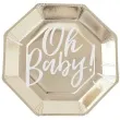talerzyki papierowe oh baby zlote ginger ray 25 cm 8 szt