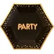 talerzyki papierowe party glitz glamour czarno zlote neviti 20 cm 8 szt