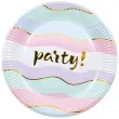 talerzyki papierowe pastelowe fale elegant party procos 23 cm 8 szt