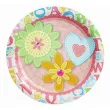 talerzyki papierowe pastelowe kwiaty 23 cm 6 szt