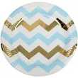 talerzyki papierowe pattern works plate blue chevron neviti 23 cm 8 szt