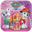 talerzyki papierowe paw patrol pink kwadratowe 18 cm 8 szt