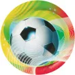 talerzyki papierowe pilka nozna rainbow amscan 23 cm 8 szt