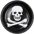 talerzyki papierowe pirat czarne 23 cm 6 szt