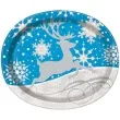 talerzyki papierowe sniezny renifer owal unique 30 cm 8 szt