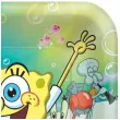 talerzyki papierowe spongebob kwadratowe amscan 23 cm 8 szt