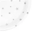 talerzyki papierowe srebrne gwiazdki biale partypal 18 cm 6 szt