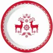talerzyki papierowe swiateczne reniferki procos 23 cm 8 szt