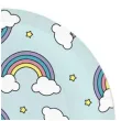 talerzyki papierowe teczowe chmurki blekitne jasne partypal 23 cm 6 szt
