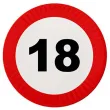 talerzyki papierowe urodziny 18 traffic birthday funny fashion 23 cm 8 szt