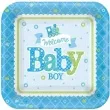 talerzyki papierowe welcome baby boy amscan 18 cm 8 szt