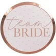 talerzyki papierowe wieczor panienski team bride rozowe zloto 25 cm 8 szt