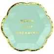 talerzyki papierowe yummy never stop dreaming mietowy partydeco 13 cm 6 szt