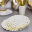 talerzyki papierowe zlote groszki biale kraszek 18 cm 6 szt