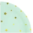 talerzyki papierowe zlote gwiazdki mietowy partypal 18 cm 6 szt