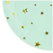 talerzyki papierowe zlote gwiazdki mietowy partypal 18 cm 6 szt