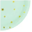 talerzyki papierowe zlote gwiazdki mietowy partypal 18 cm 6 szt