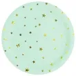 talerzyki papierowe zlote gwiazdki mietowy partypal 18 cm 6 szt