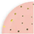 talerzyki papierowe zlote gwiazdki rozowe partypal 18 cm 6 szt