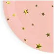 talerzyki papierowe zlote gwiazdki rozowe partypal 18 cm 6 szt