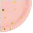 talerzyki papierowe zlote gwiazdki rozowe partypal 18 cm 6 szt
