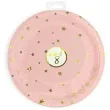 talerzyki papierowe zlote gwiazdki rozowe partypal 18 cm 6 szt