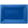 talerzyki plastikowe prostokat amscan niebieskie 33 x 23 cm 3 szt