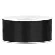 tasiemka satynowa dwustronna czarna 25 mm 25 m