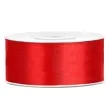 tasiemka satynowa dwustronna czerwona 25 mm 25 m