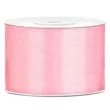 tasiemka satynowa dwustronna rozowa jasna 50 mm 25 m