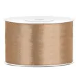 tasiemka satynowa dwustronna zlota jasna 38 mm 25 m