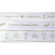 tasiemka satynowa komunia swieta ihs i kielich z hostia bialy deco mariage 50 mm 10 m