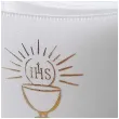 tasiemka satynowa komunia swieta ihs i kielich z hostia bialy deco mariage 50 mm 10 m