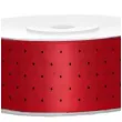tasiemka satynowa kropki czerwona jasna partydeco 25 mm 25 m