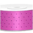 tasiemka satynowa kropki fuksja partydeco 25 mm 25 m