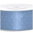 tasiemka satynowa kropki golebia ciemna partydeco 25 mm 25 m