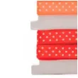 tasiemka satynowa kropki pomaranczowo czerwona aliga 12 mm 3 m