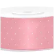 tasiemka satynowa kropki rozowa partydeco 25 mm 25 m
